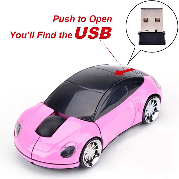 2.4GHz 3D Car Shape Wireless Optical Mouse USB Gaming Mouse with Receiver for PC Laptop