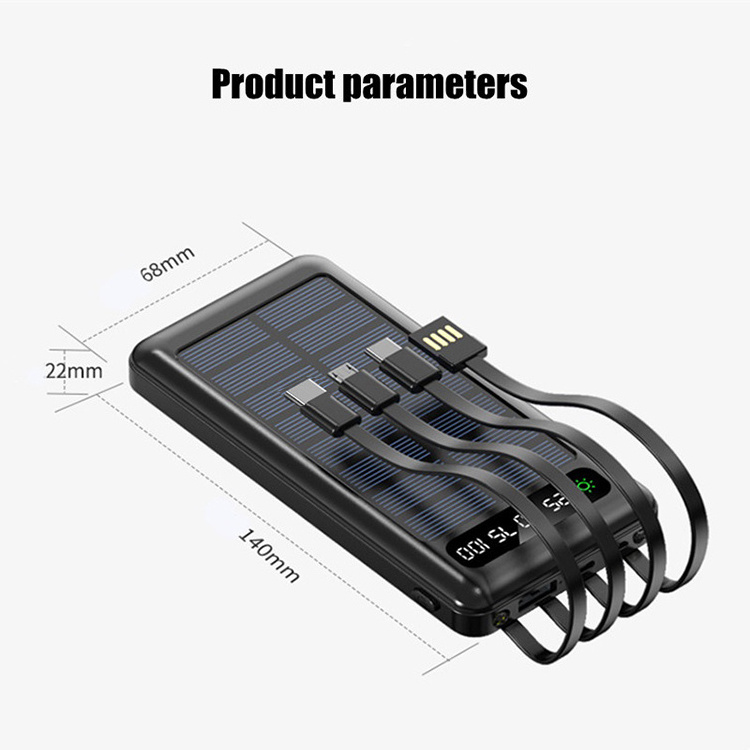 Portable Outdoor Solar Charger 20000mAh Power Bank for iPhone Samsung Galaxy