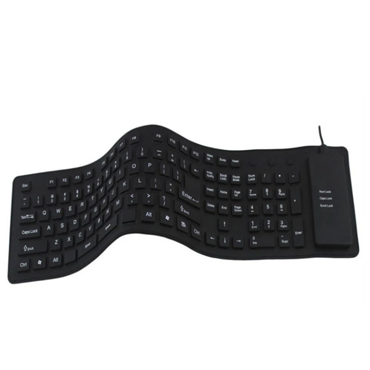 Custom Foldable Silicone Keyboard 109 Keys USB Wired Waterproof Rollup Keyboard for PC Notebook Laptop