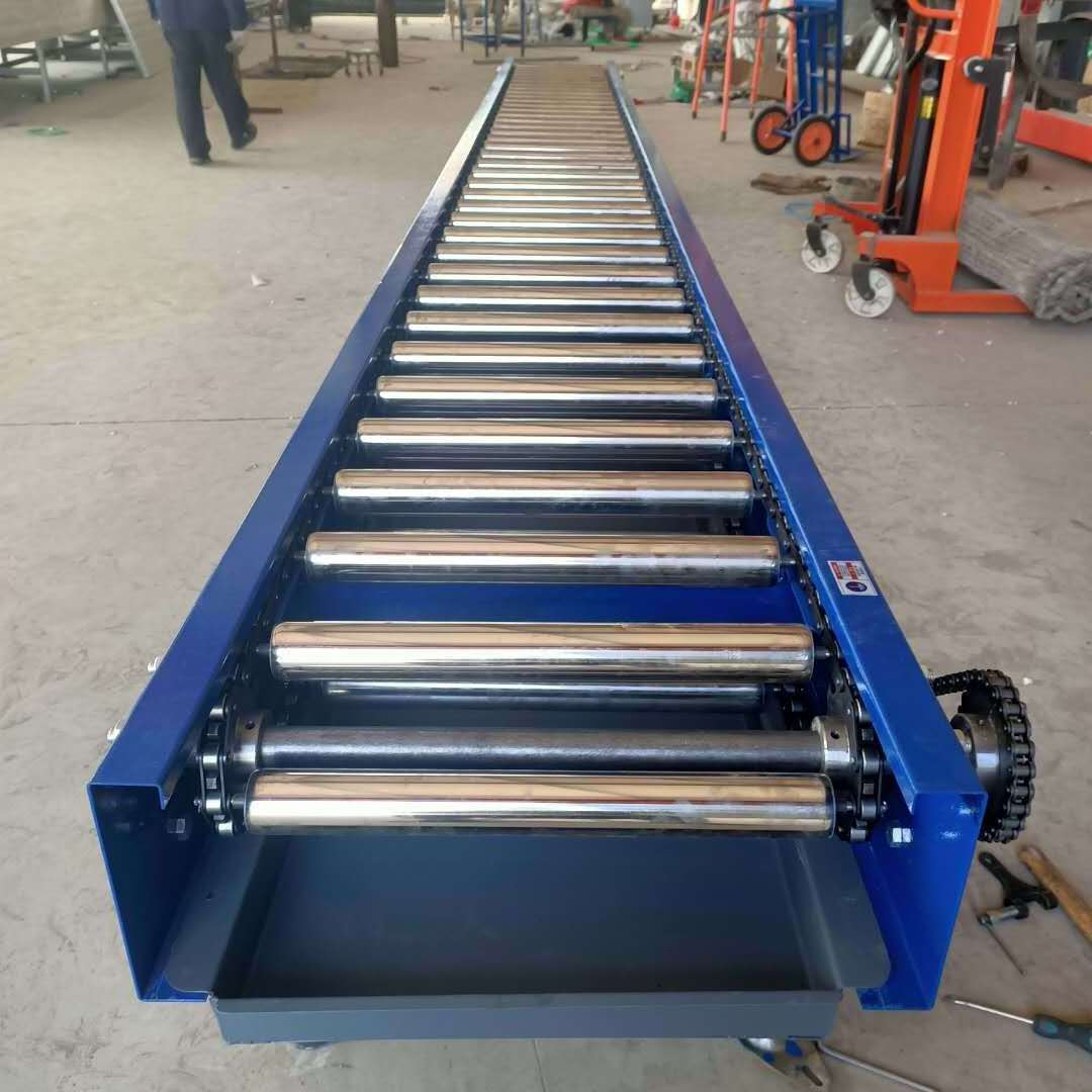 Pallet gravity roller conveyor transfers heavy steel roller chain stainless steel conveyor industry