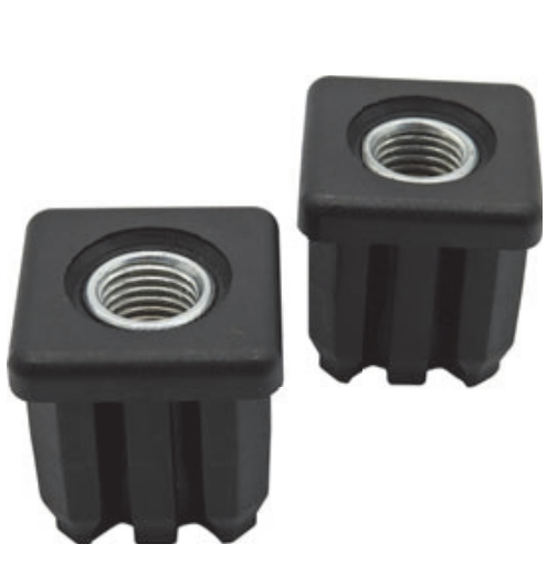 38/40/50 black nylon threaded tube ends  and square tubes round tubes for Conveyor belt