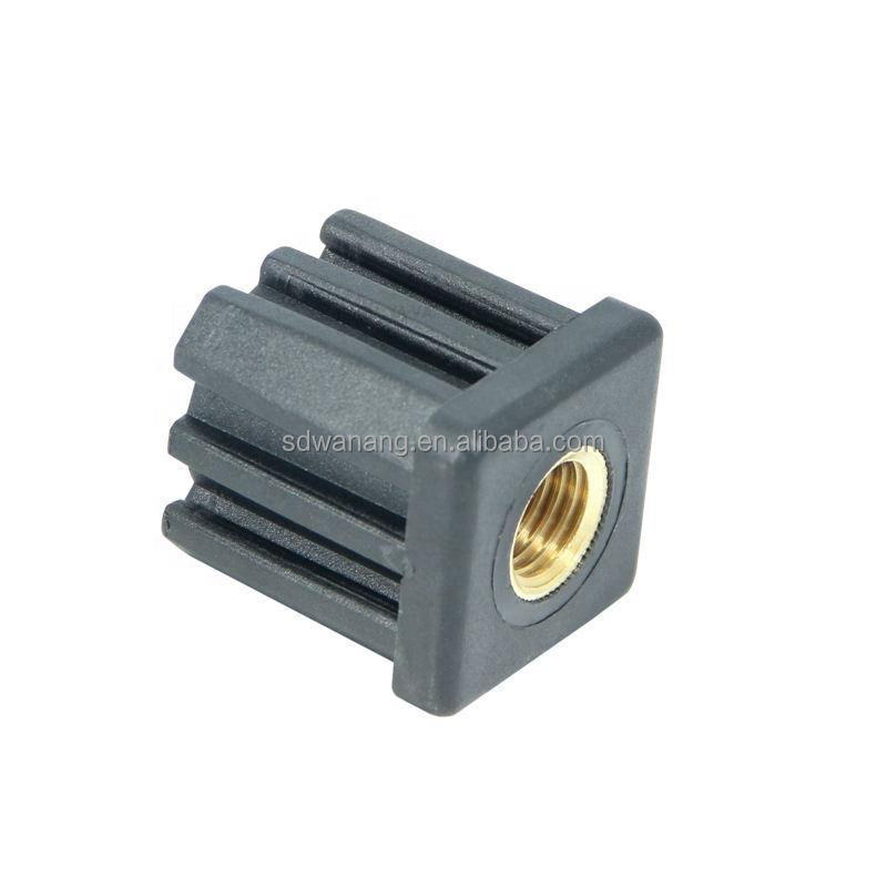 38/40/50 black nylon threaded tube ends  and square tubes round tubes for Conveyor belt