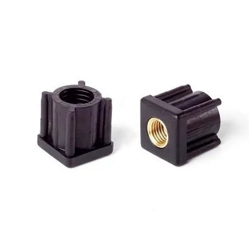 38/40/50 black nylon threaded tube ends  and square tubes round tubes for Conveyor belt