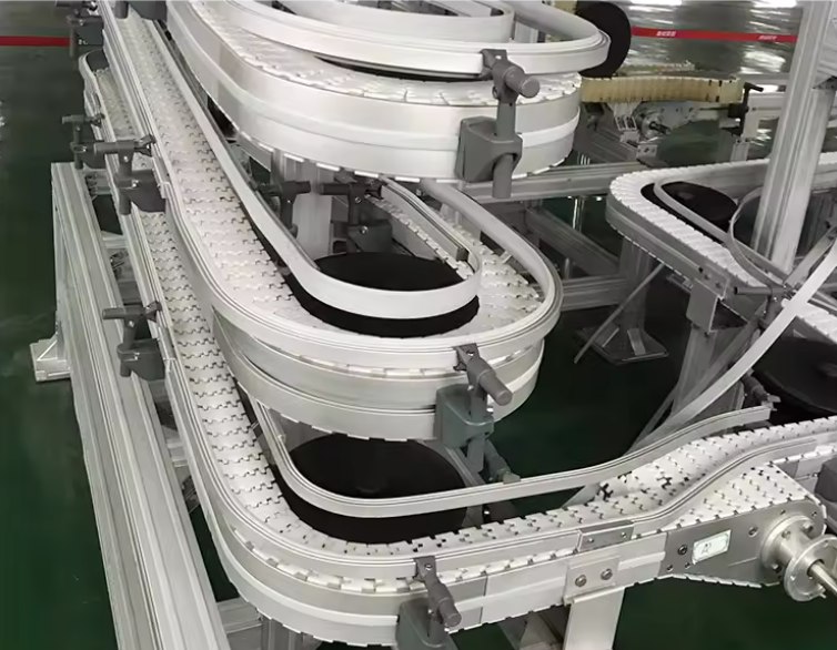 overhead chain conveyor with adjustable height and aluminum alloy flexible belt conveyor