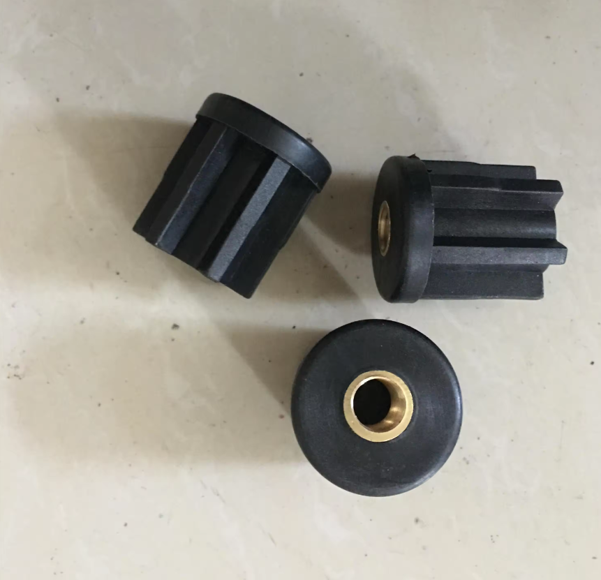 threaded tube ends plastic round tube connector with brass inserts