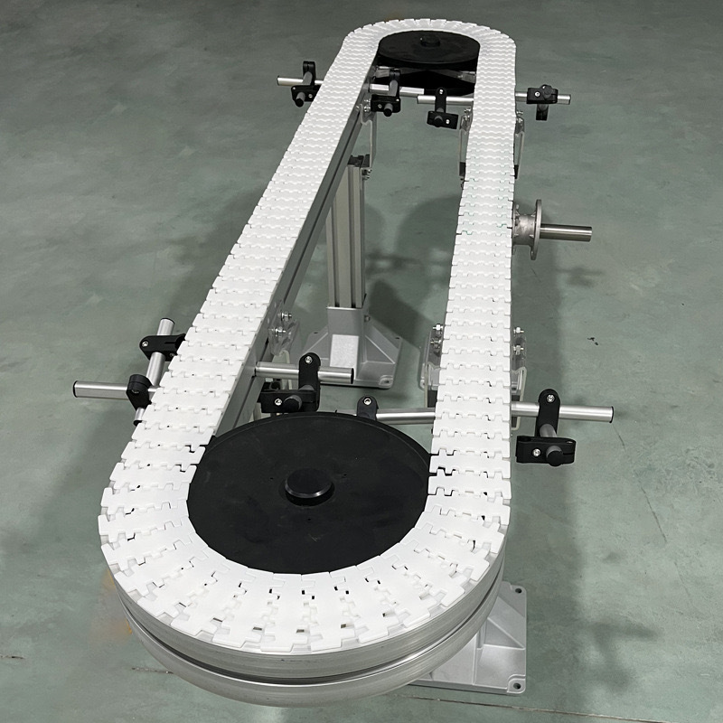 overhead chain conveyor with adjustable height and aluminum alloy flexible belt conveyor