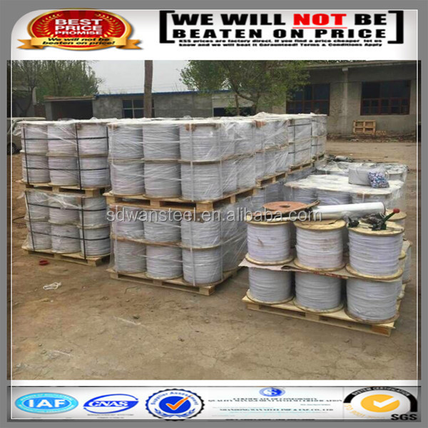 1x7,7x7,1x19,6x19+FC/IWS rope price/hoisting/cableway/ Stainless Steel Wire Rope/aircraft Cable