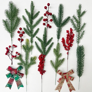 Artificial Greenery Pine Picks Twigs Stems Picks for Christmas Garland Plastic Artificial Christmas Tree Branches