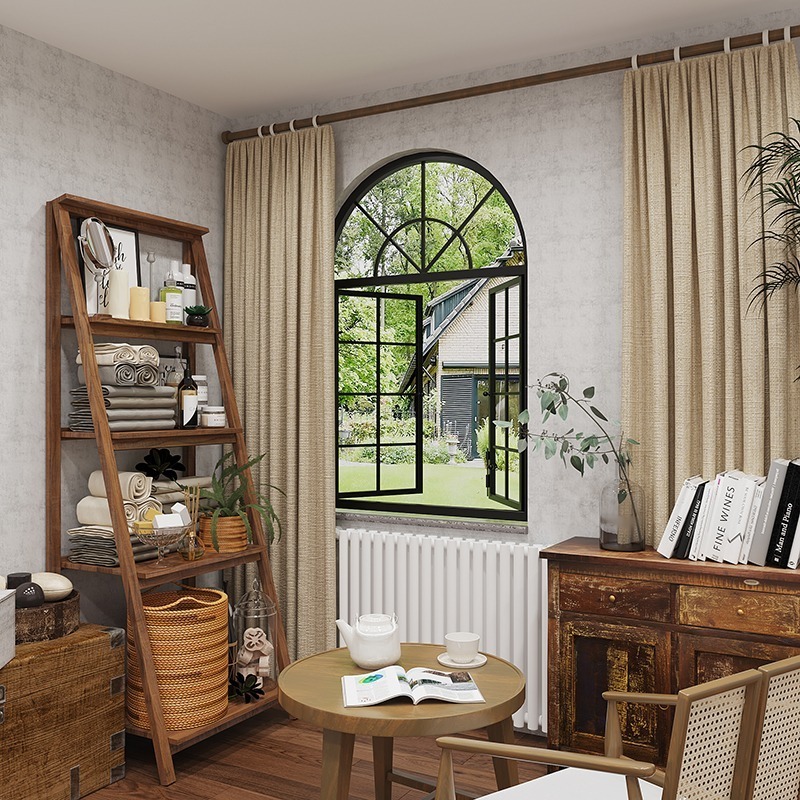 Customization French aluminum window arched window with grill Can be used in bathroom bedroom