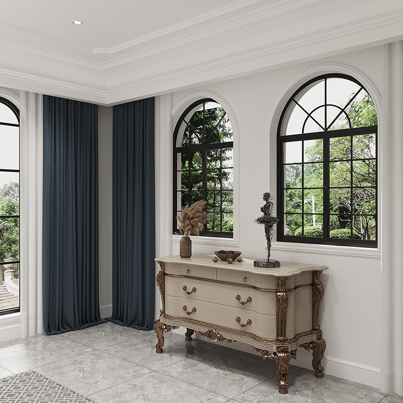 Customization French aluminum window arched window with grill Can be used in bathroom bedroom