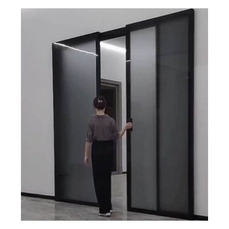 Ghost door trackless sliding door invisible track toughened glass sliding door custom