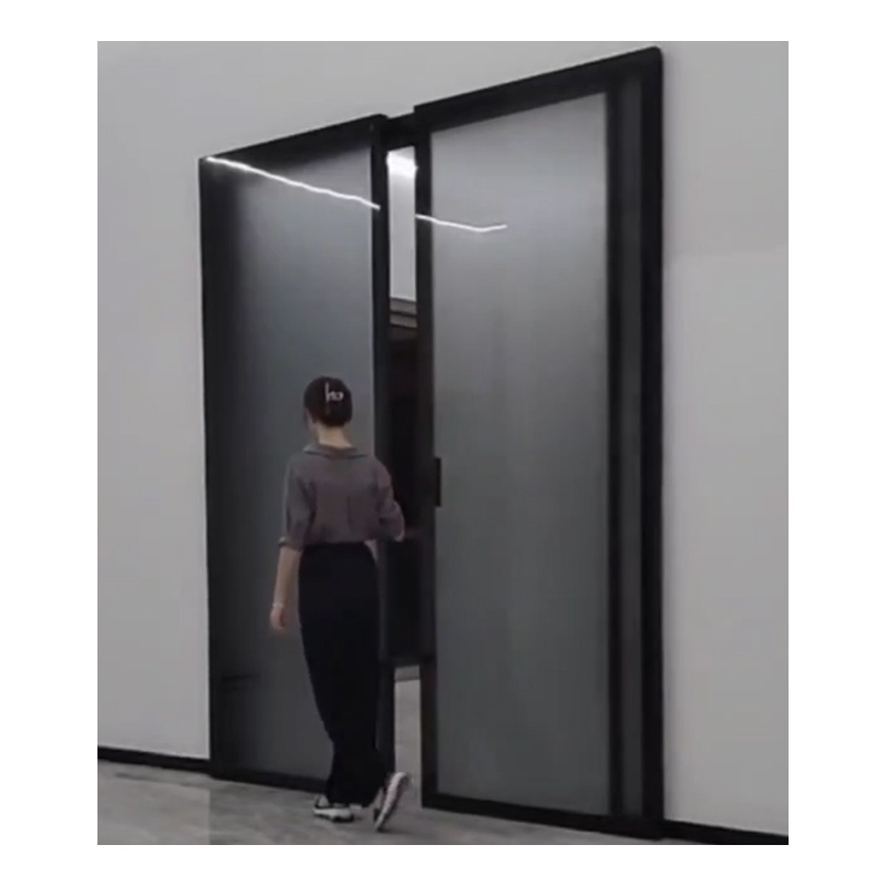 Ghost door trackless sliding door invisible track toughened glass sliding door custom