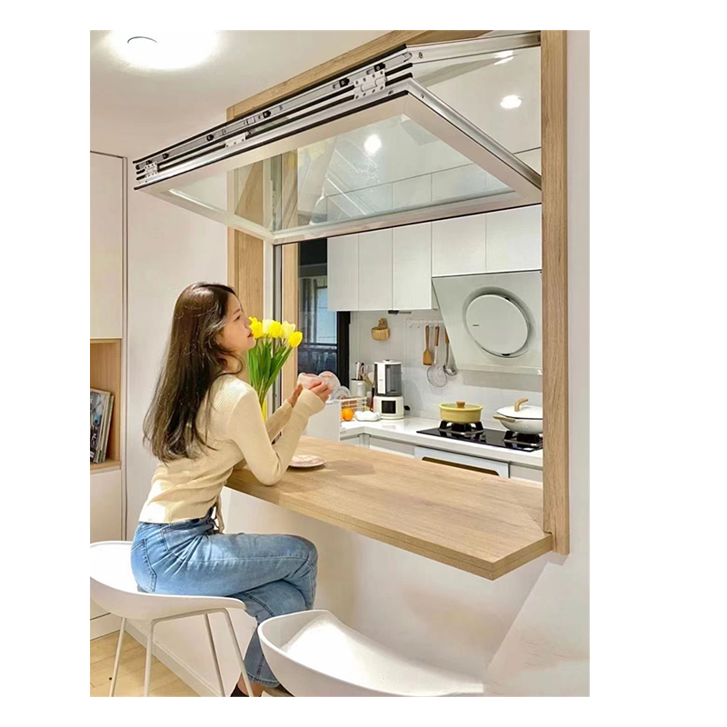 Aluminum alloy double glazing sliding window can be customized panoramic rimless up and down folding window