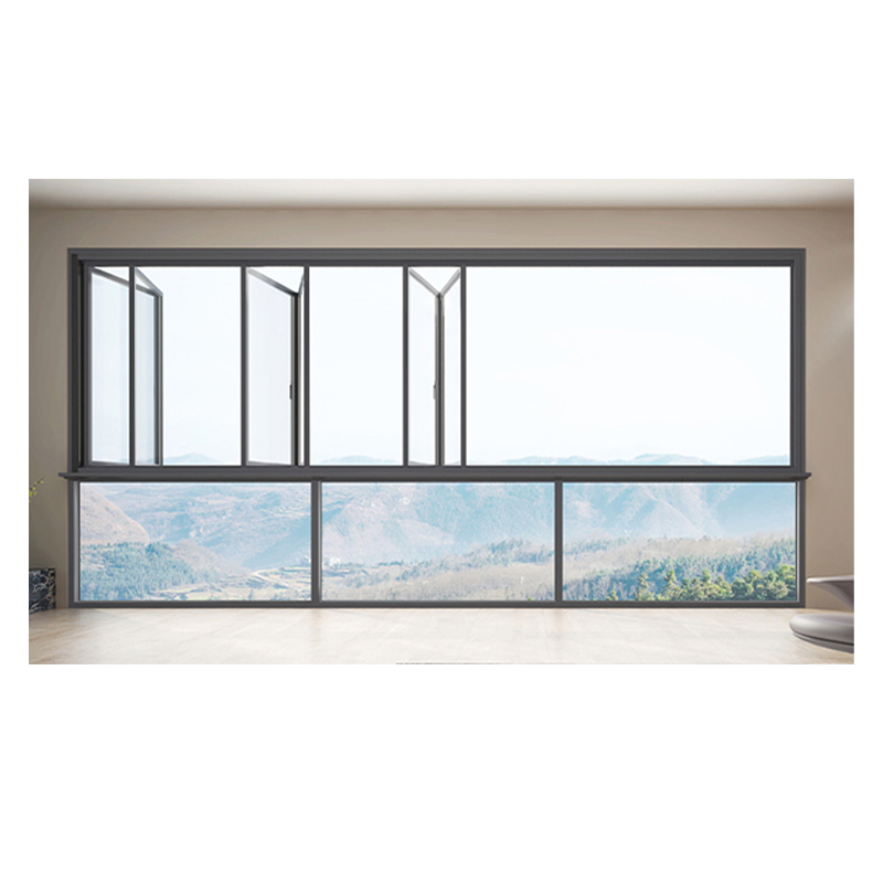 customization aluminum accordion casement window double tempered glass living room folding window