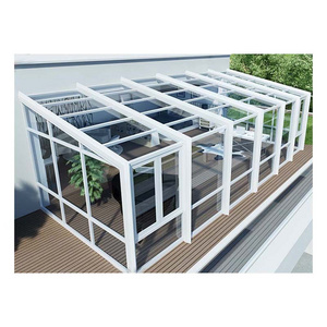 Manufacturer outdoor Free Standing Villa house sunrooms winter garden glass houses aluminium  roof  sunroom