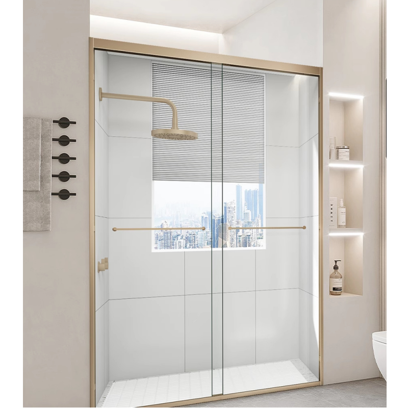 Hotel Prefabricated Tempered Glass Whole Unit Cabin Design Bathroom Shower Room sliding door