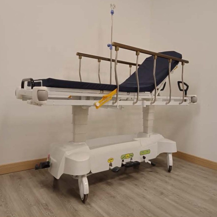 Hospital Medical Ambulance Stretcher Hydraulic Lifting Hospital Patient Transportation Cart Emergency Transfer Stretcher