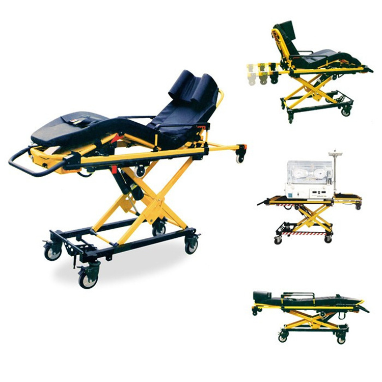 Ambulance emergency stretcher Automatic Loading Collapsible Ambulance Stretcher Wheeled for Patient Transfer