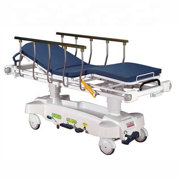 Hospital Medical Ambulance Stretcher Hydraulic Lifting Hospital Patient Transportation Cart Emergency Transfer Stretcher