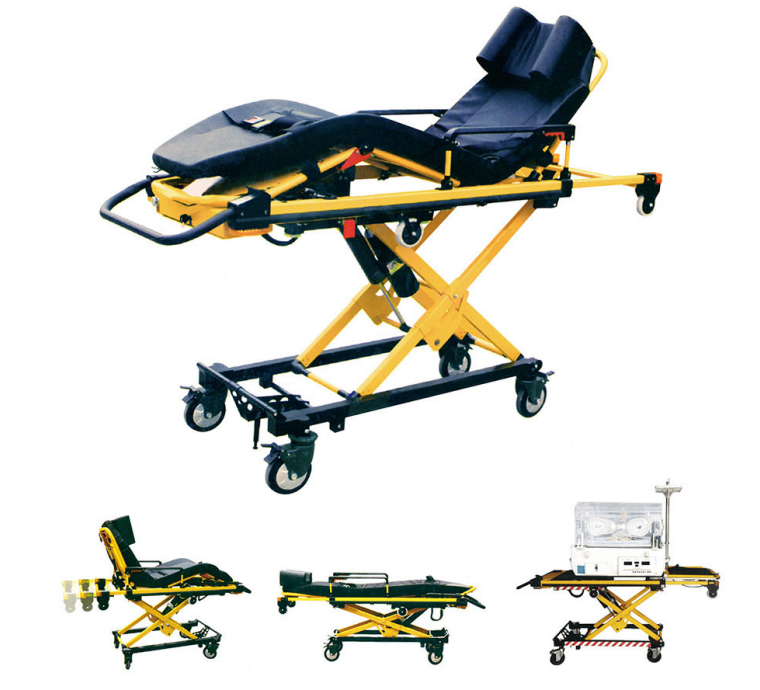 Ambulance emergency stretcher Automatic Loading Collapsible Ambulance Stretcher Wheeled for Patient Transfer