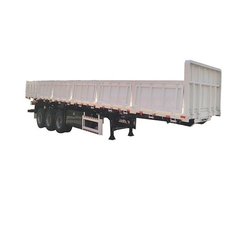 Hot Sale 20m3 square shape tipper truck trailer 3axles grain transport side tipping semi-trailers customized