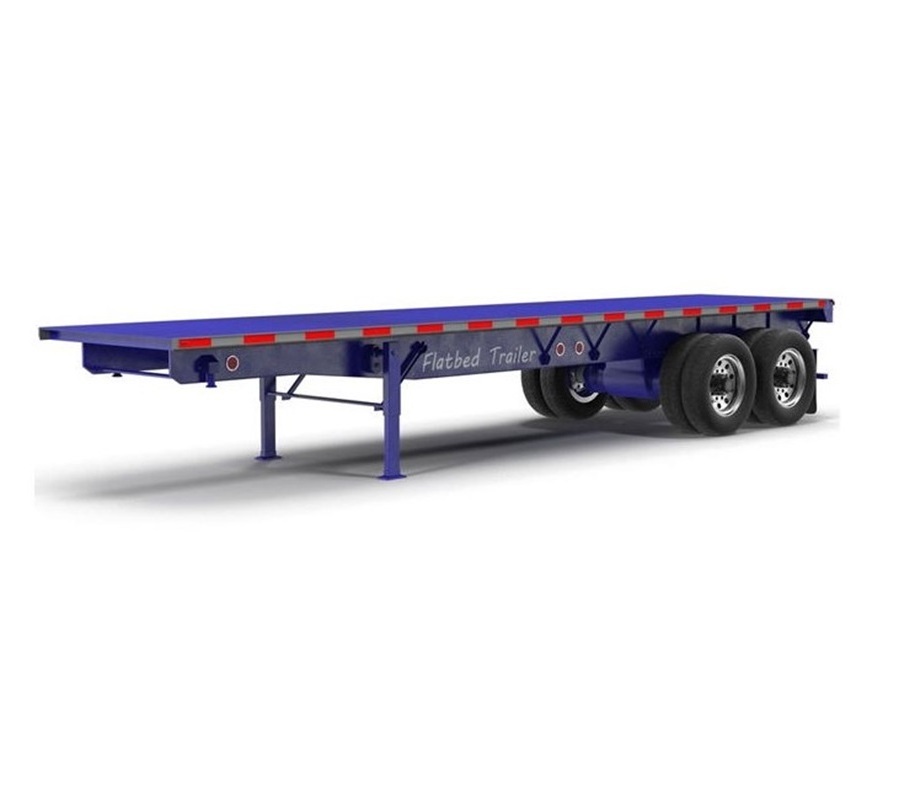 Used Car Tri-axle forty foot trailer 50 tonne 20ft 40ft 50ft 53ft container chassis flatbed semi-trailer trailer