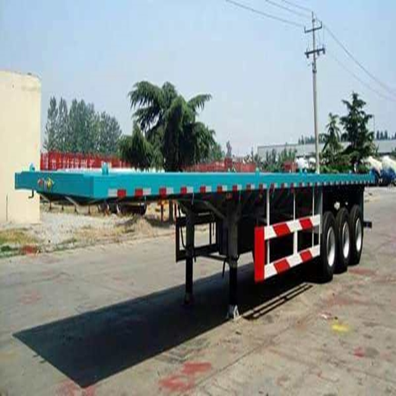 Used Car Tri-axle forty foot trailer 50 tonne 20ft 40ft 50ft 53ft container chassis flatbed semi-trailer trailer