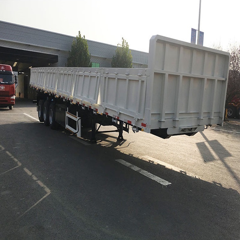 Hot Sale 20m3 square shape tipper truck trailer 3axles grain transport side tipping semi-trailers customized