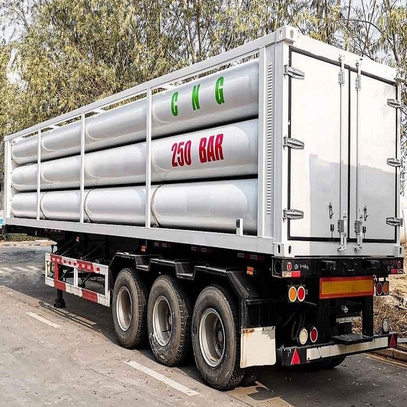 Factory Price LPG CNG Tanker 40000 Liters Storage Tanker CNG Gas Transport Tank Trailer 2 tubes container for sale