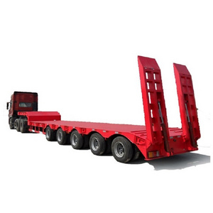 Hot sale 3 axis 4 axle 60 80 100 tons heavy duty gooseneck low loader low bed lowboy truck lowbed semi trailer