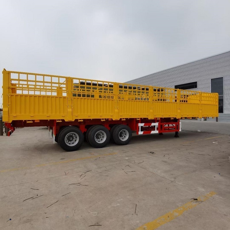 Used 50T 3axle Double Deck Animal Fence Stake Semi Trailer For Africa