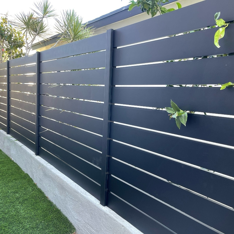 Aluminium Privacy Louver Slat Fencing Panel Garden Fence Boundary Wall Fence Metal Modern Aluminum Profiles Powder Coated