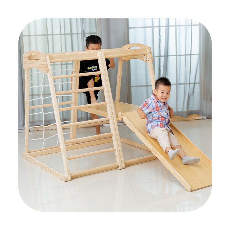 play grounds indoor wooden net climbing frame gardening climbing rope nets playground gym ring swing and slide spielpatz for kid