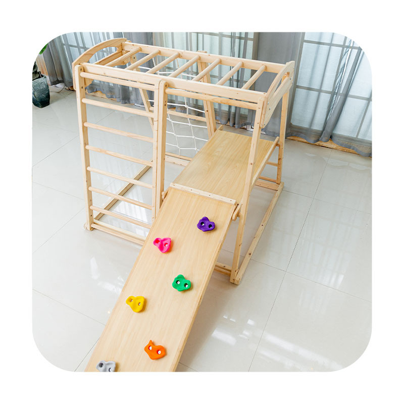 Children's solid wood indoor climbing frame can be customized slide swing beech multi-functional climbing frame