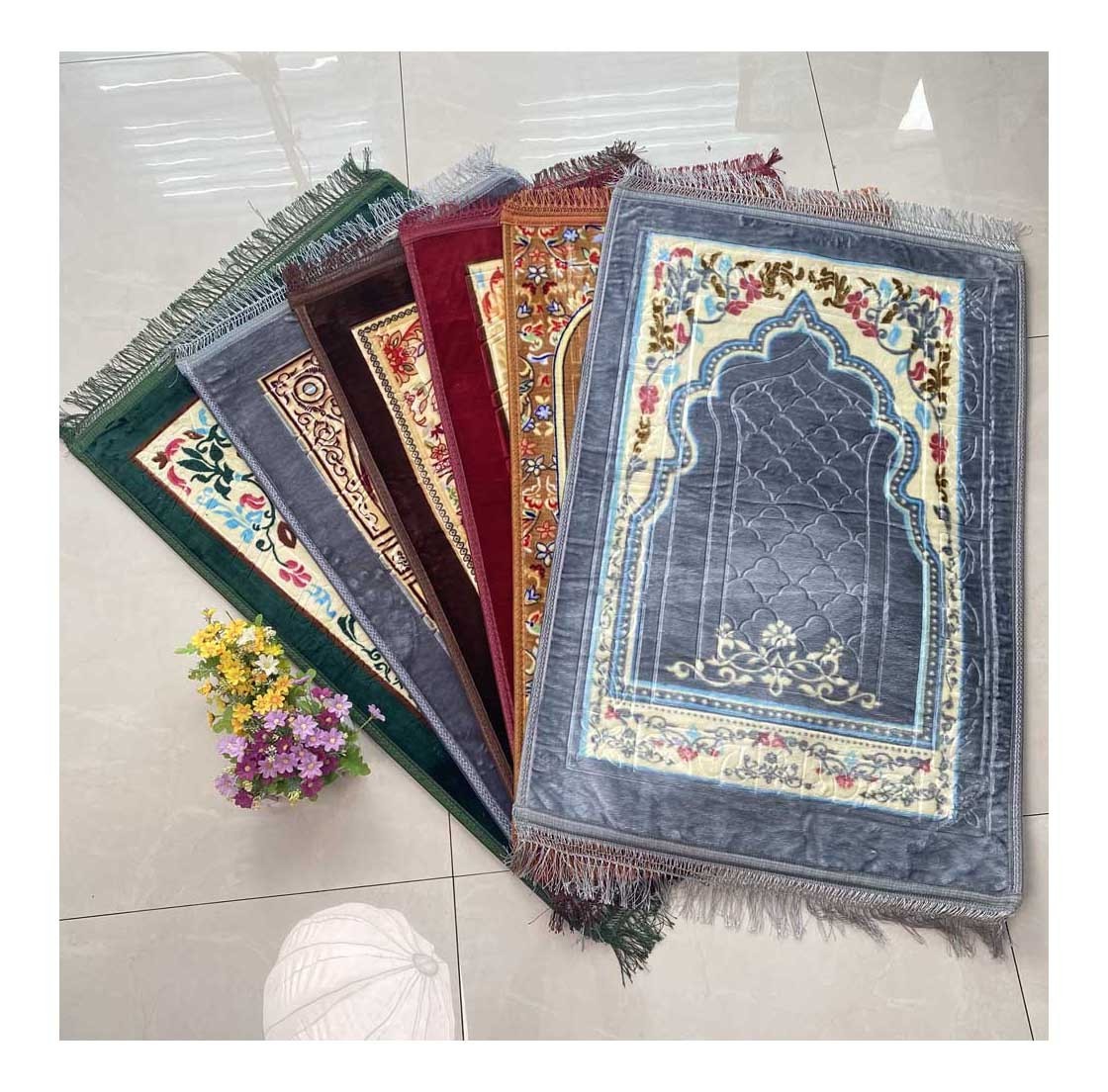 Muslim  Jewish Islamic thick large plain padded gift memory foam printed travel prayer rug prayer mat