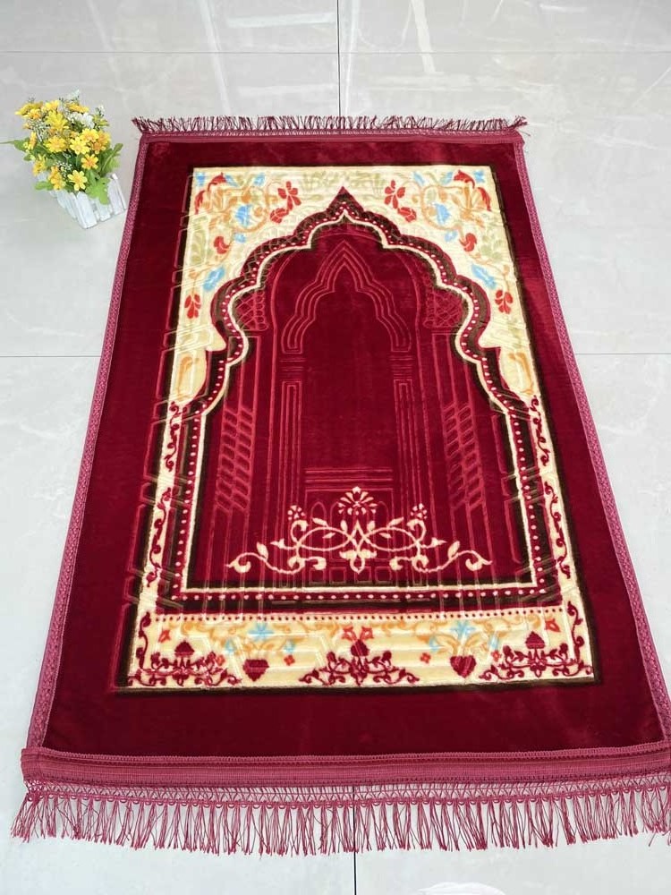 Muslim  Jewish Islamic thick large plain padded gift memory foam printed travel prayer rug prayer mat