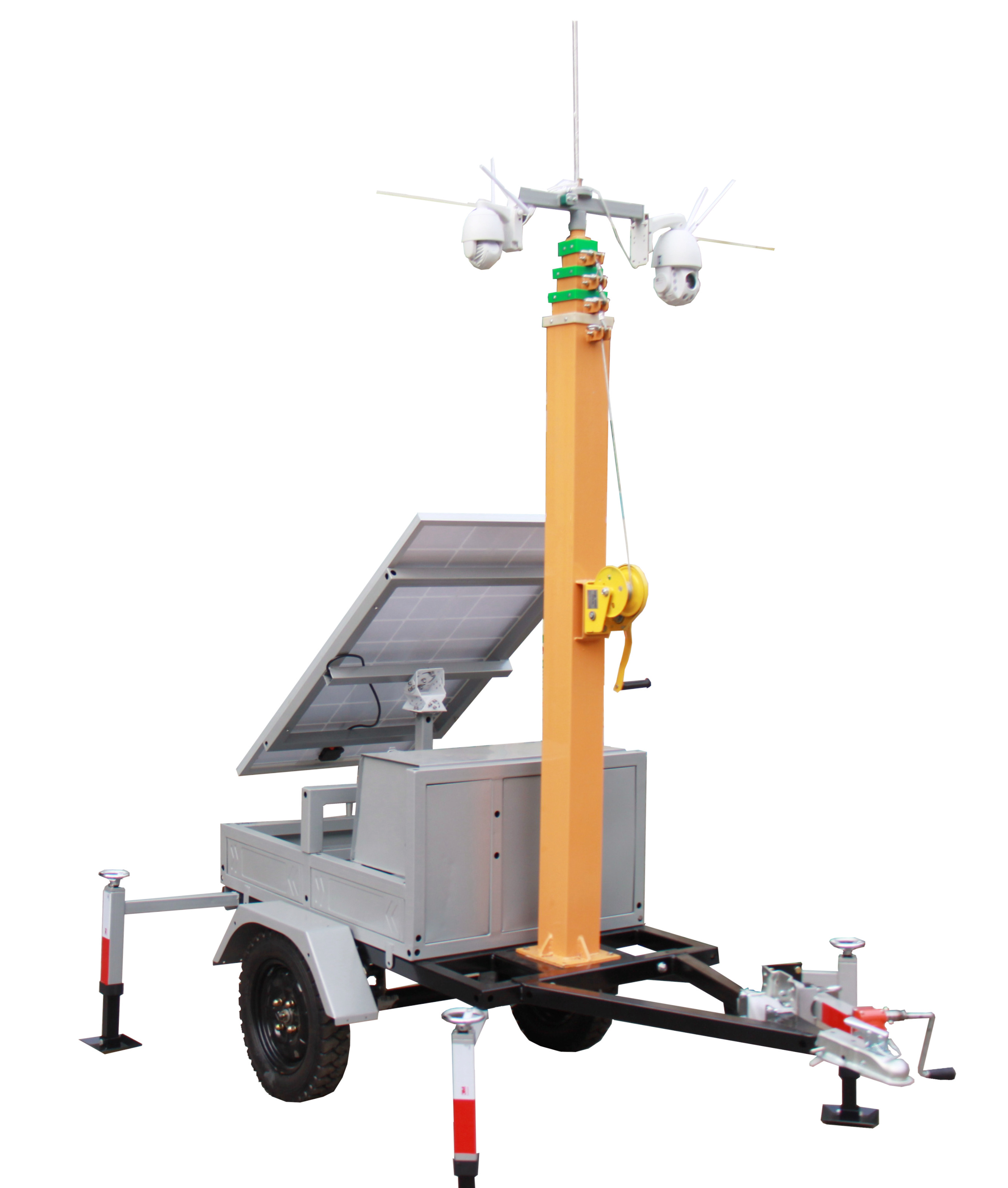 2023 new design hot sale solar power surveillance lighting mobile trailer