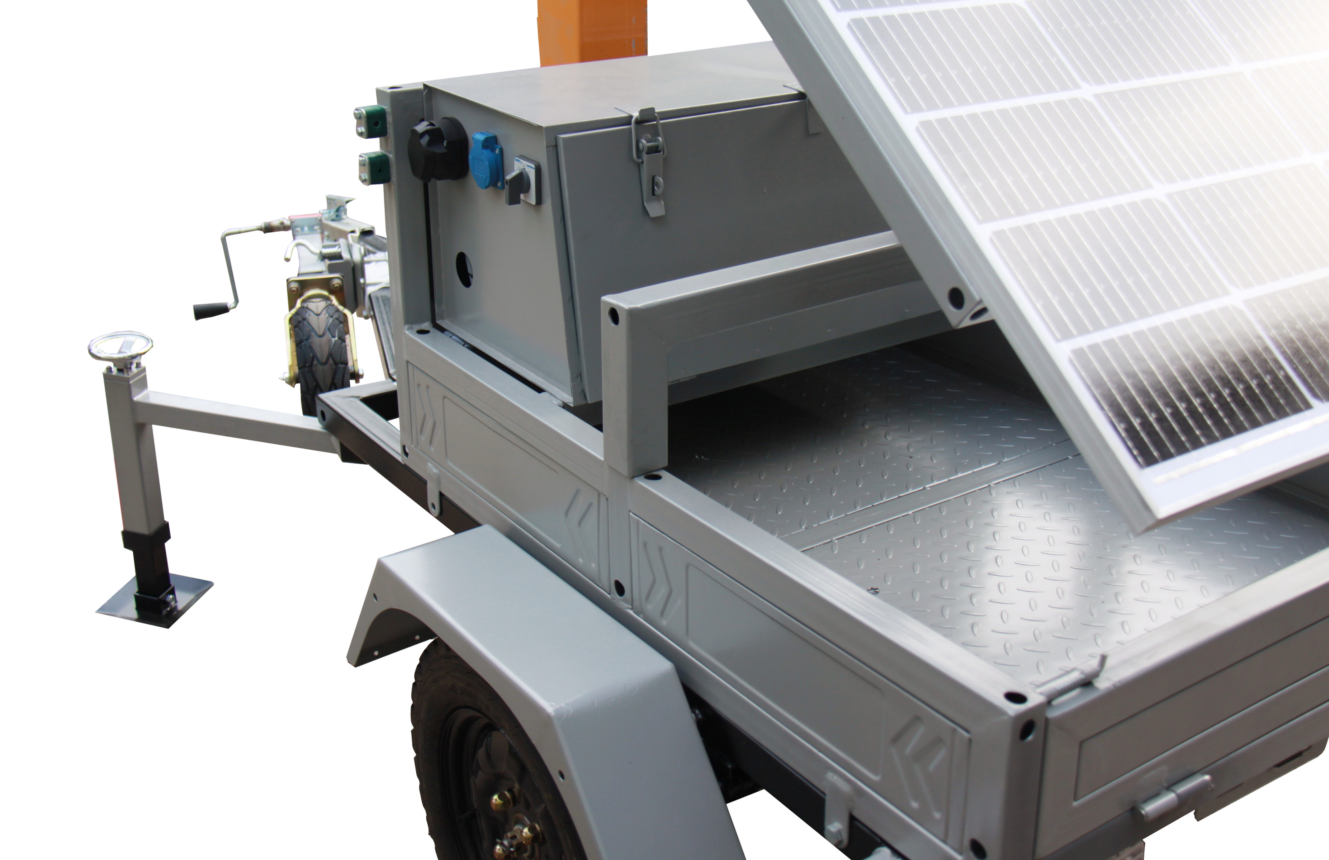 mobile tower solar power surveillance trailer mounted solar system