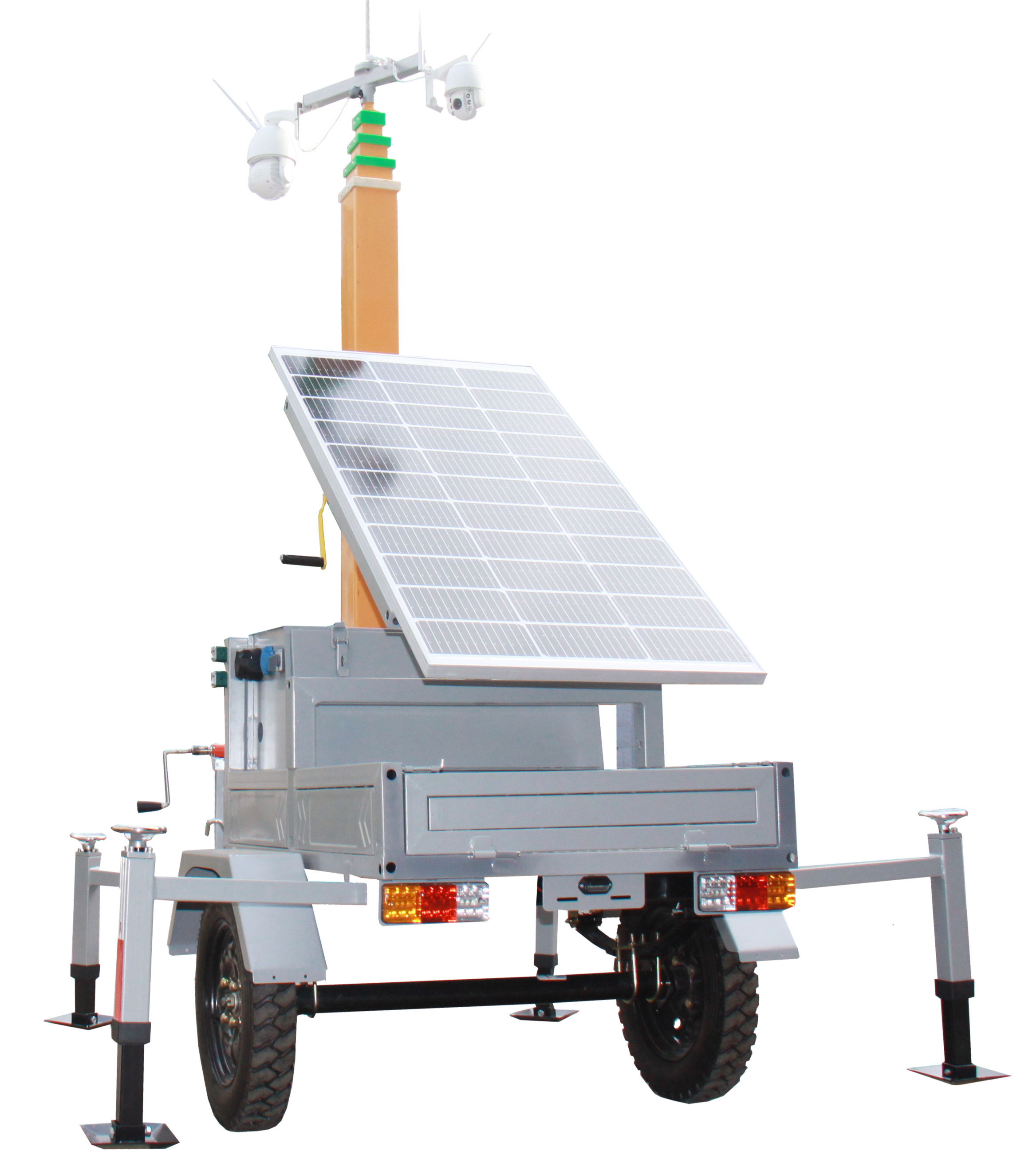 2023 new design hot sale solar power surveillance lighting mobile trailer