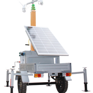 2023 new design hot sale solar power surveillance lighting mobile trailer