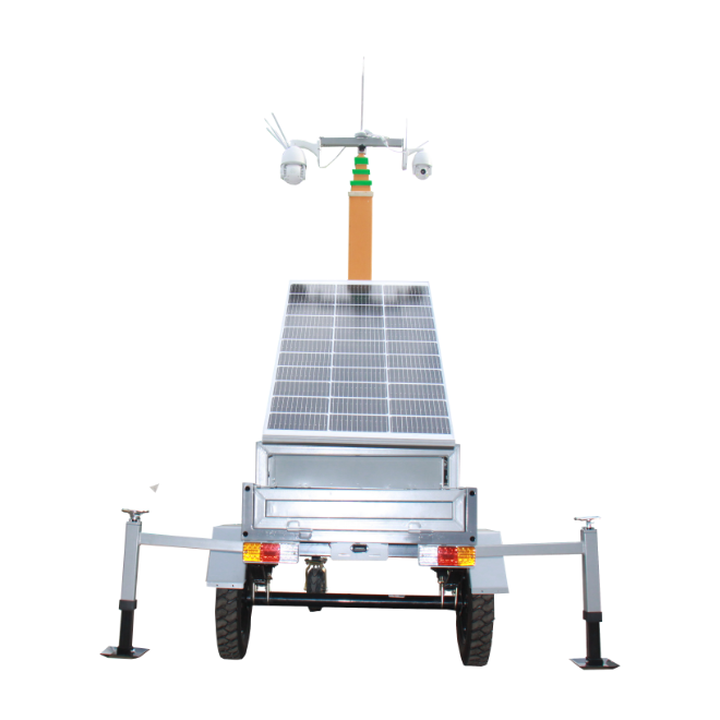 2024 popular mobile solar powered cctv camera trailer