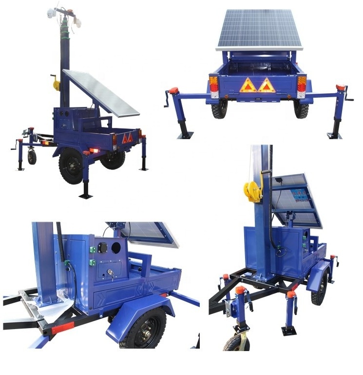 2024 popular mobile solar powered cctv camera trailer