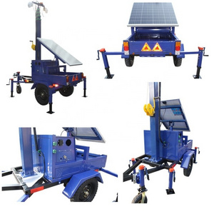 2024 popular mobile solar powered cctv camera trailer