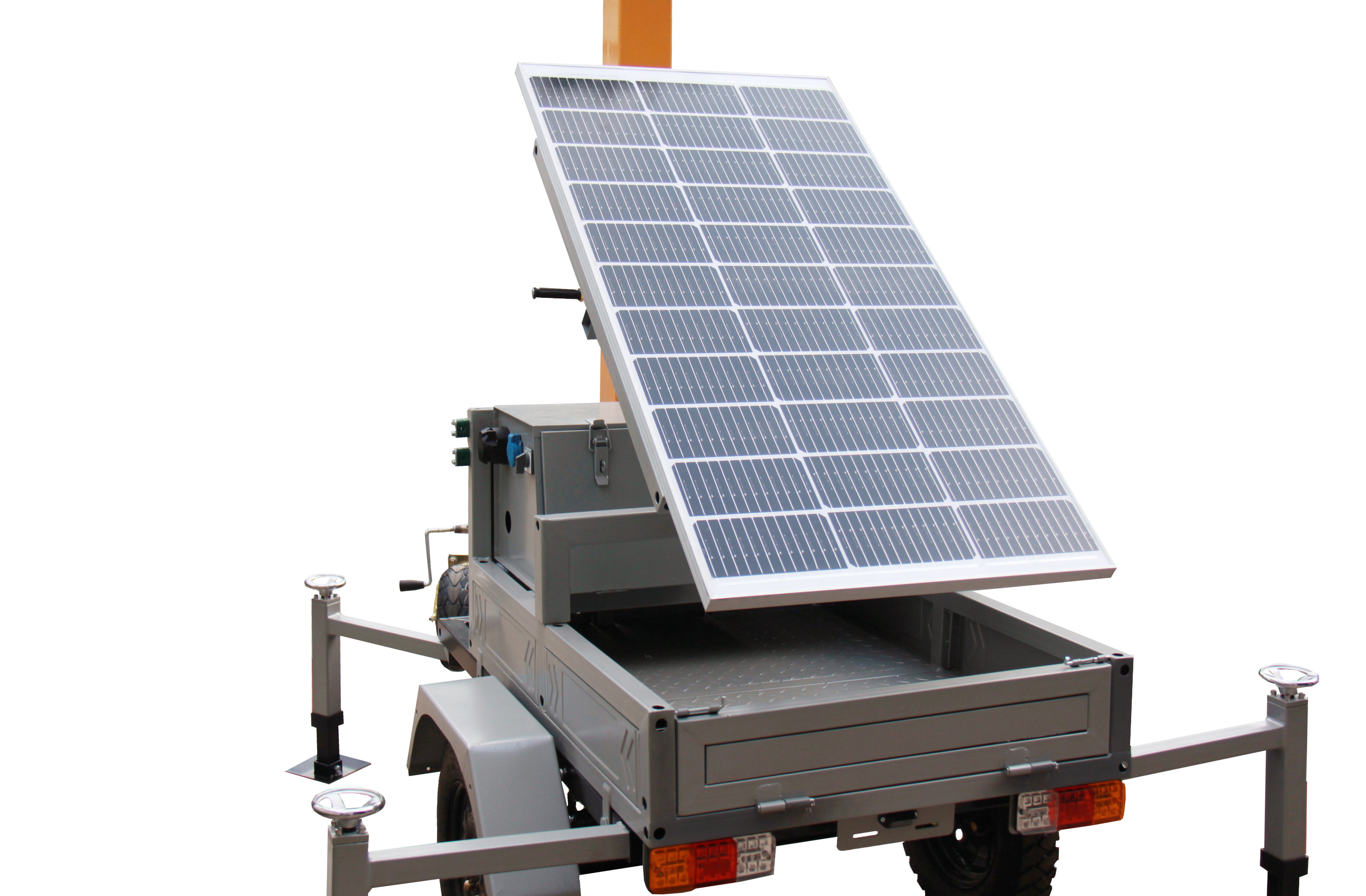 mobile tower solar power surveillance trailer mounted solar system