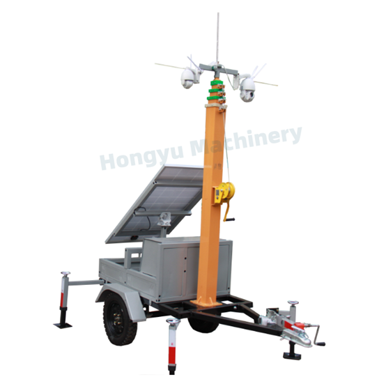 mobile solar panel cctv surveillance trailer light tower for sale