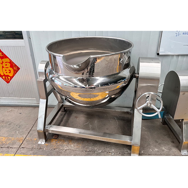 Jacketed kettle tilting type heating double industrial cooking pot