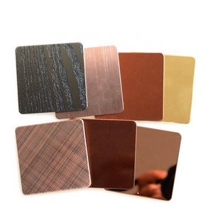 Grand 304 0.8mm pvd color mirror water ripple stamped stainless steel color sheet for Hotel Decoration for sale