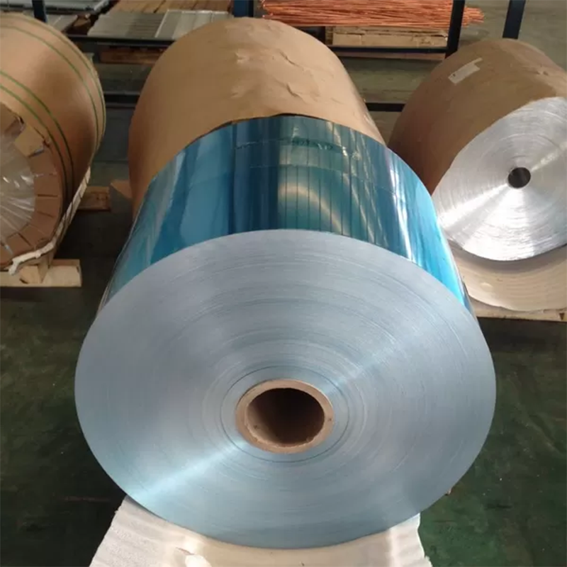 Aluminum Foil 1235 Aluminum Foil Alloy 8011 H24 Blue Color Hydrophilic Aluminium Foil Jumbo Roll