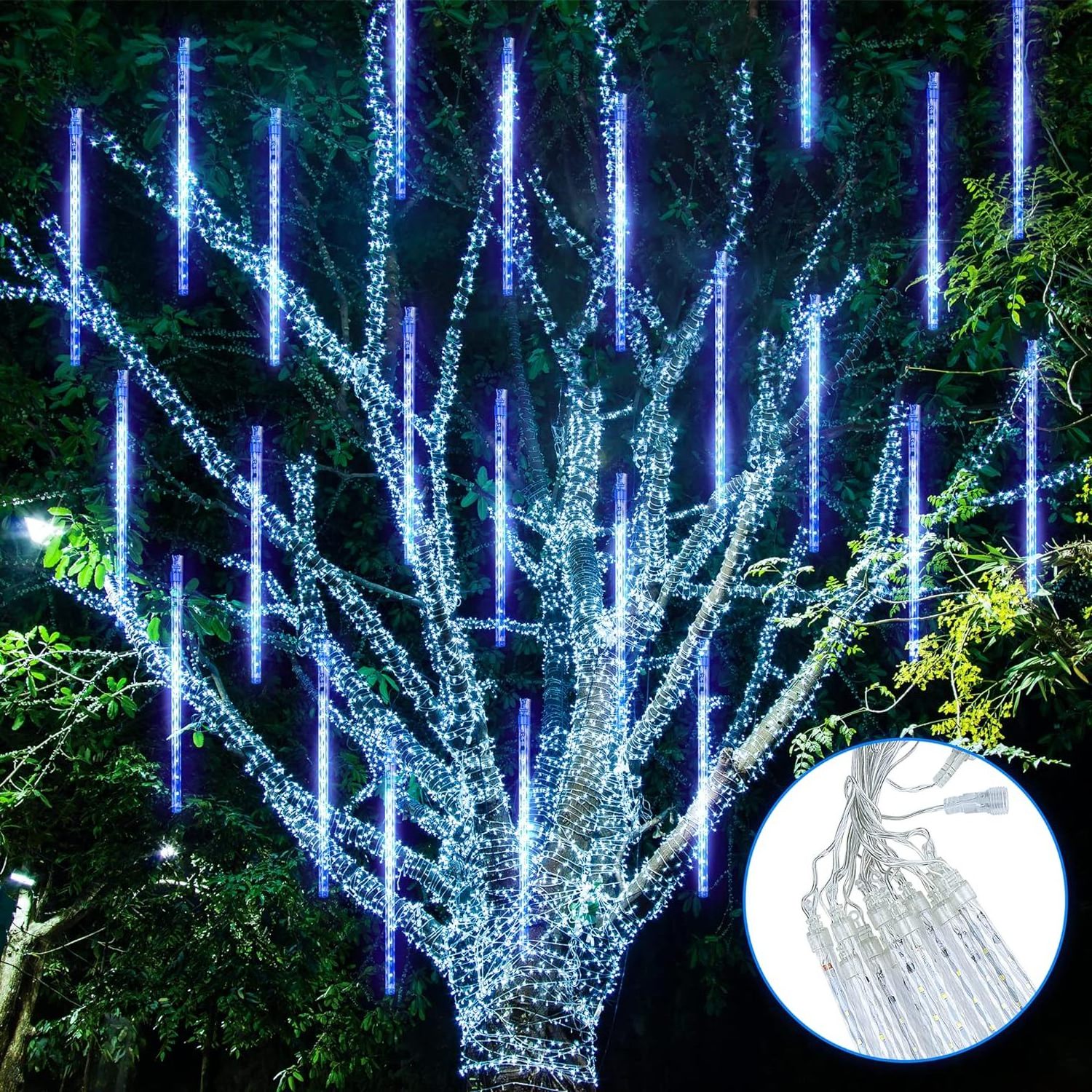 LED Rain Light Meteor Tube Shower Rain String 50CM Icicle Light Wedding Party Christmas Garden Outdoor Decoration Light