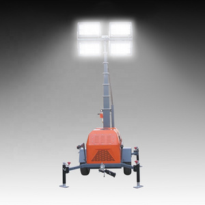 Saao 5m 7m 9m 4x200w 400W 1000W Trailer Portable Metal Halide LED Lighting Mobile Light Tower with Diesel Gasoline Generator